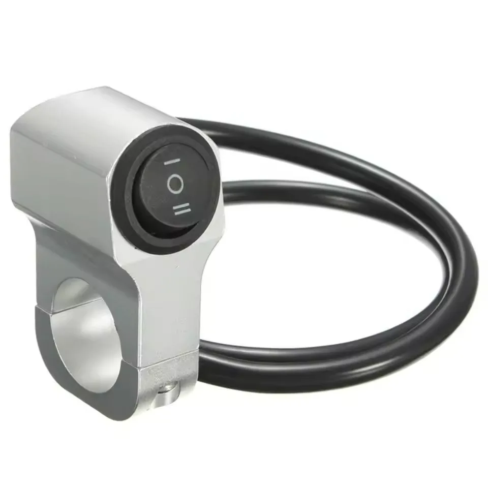 

Руль мотоцикла из алюминиевого сплава, переключатель фар, трехпозиционный водонепроницаемый переключатель для мотоциклов 12 В, квадроциклов, электрических велосипедов