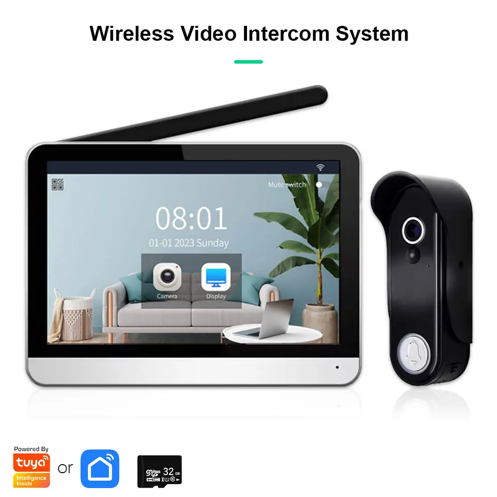 Беспроводной дверной звонок с голосовым интеркомом, 2-сторонняя разговорная камера, видеодомофон для дома, Wi-Fi, Tuya 1080P, 7-дюймовый сенсорный экран, монитор