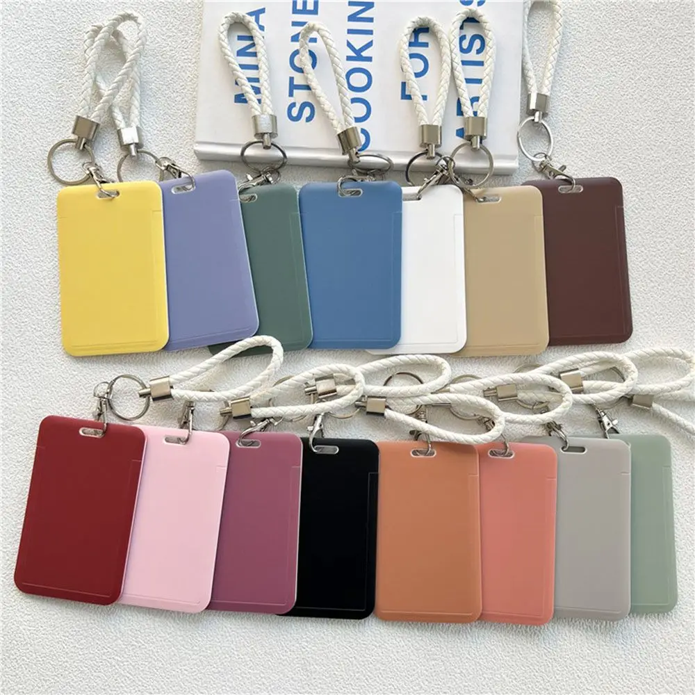 Cute Slider Credit Card Holders Bank ID Holders Badge Child Bus Card Cover Case With Keyring Women Men Business Card Holder Bags