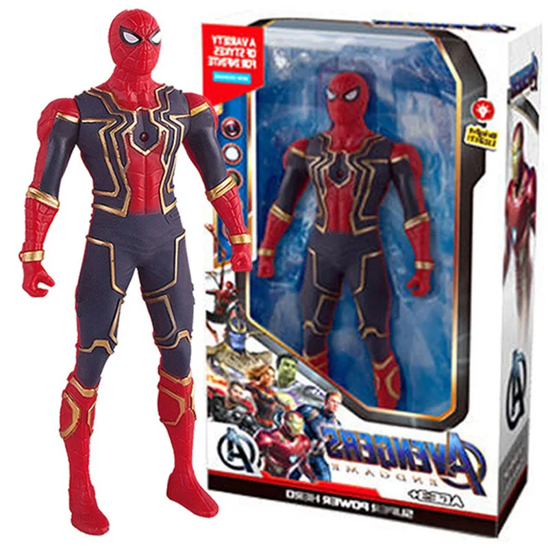

17Cm Avenger Spiderman Anime Action Figure Hulk Ironman Kid Toy Christmas Gift Pvc Movable Joints Luminous Doll Collection Model