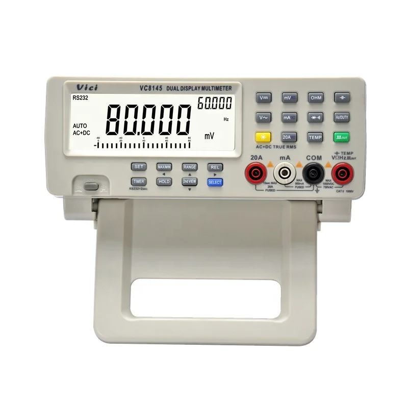 

VC8145 Desktop Digital Multimeter High Accuracy Dual Display Multimeter Autoranging Digital Bench Top Multimeter 110V-220V