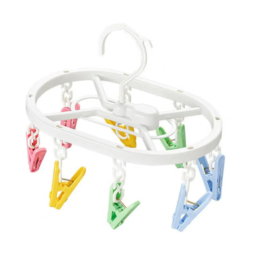 

Oval Shape Clips Drip Hanger Moisture-proof Plastic Rotating Hooks Underwear Drying Rack Household Supplies
