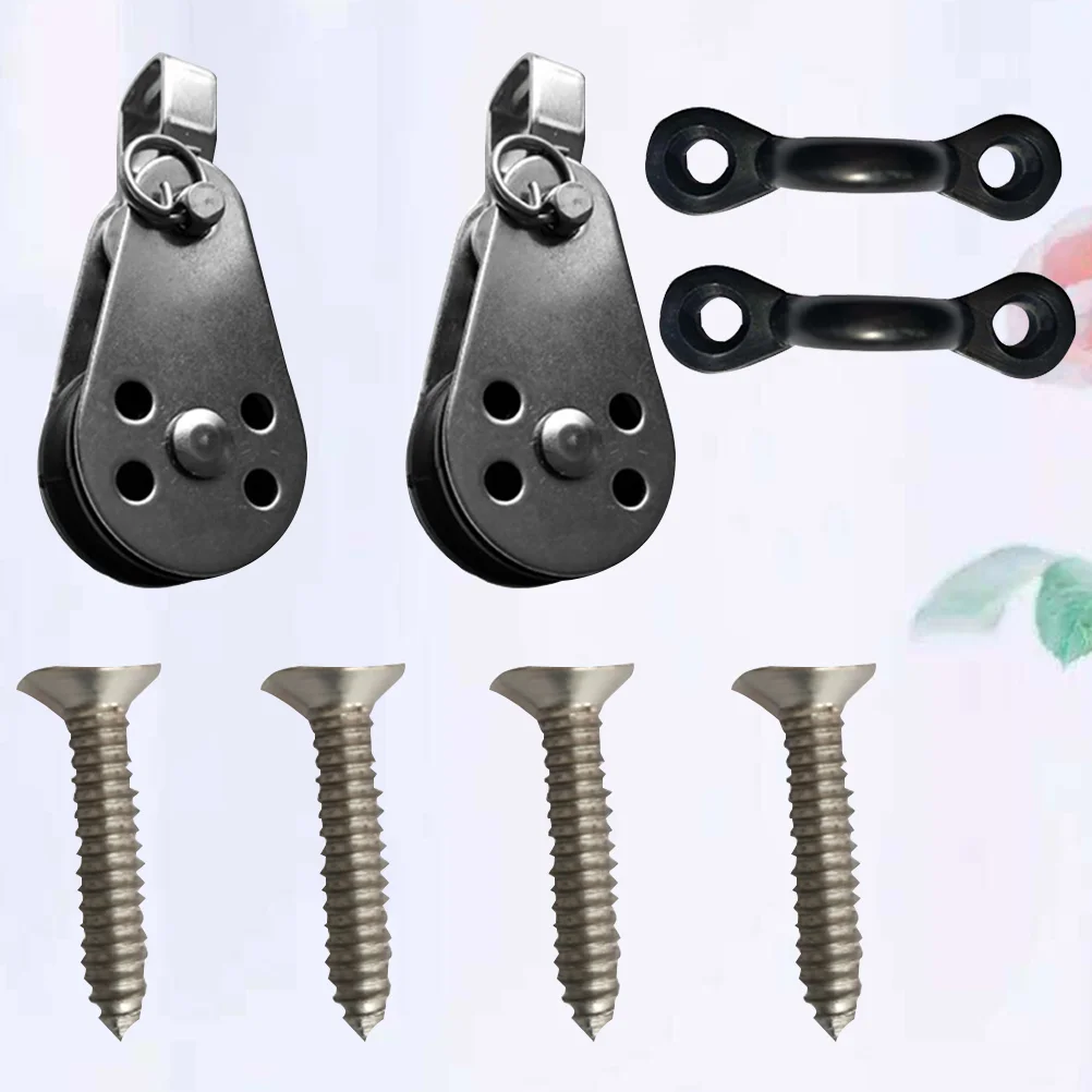 

1 Set Anchor Trolley Kit Prime Sturdy Durable Screw Boats Accessories Stainless Steel Pulley for Boat