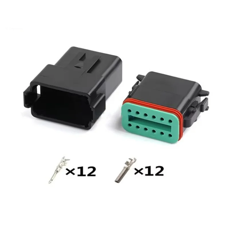 12-контактный черный разъем Deutsch DT серии Водонепроницаемая розетка DT06-12S DT04-12P