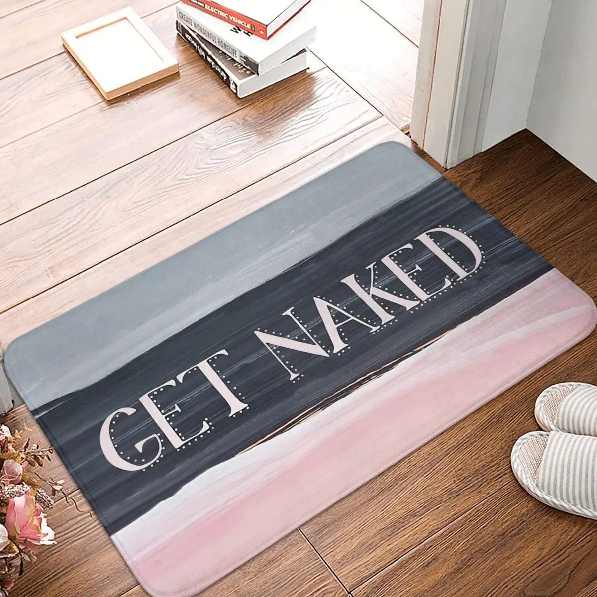 

Get Naked Anti-Slip Doormat Living Room Mat Texture Grey Pink Balcony Carpet Entrance Door Rug Bedroom Decorative