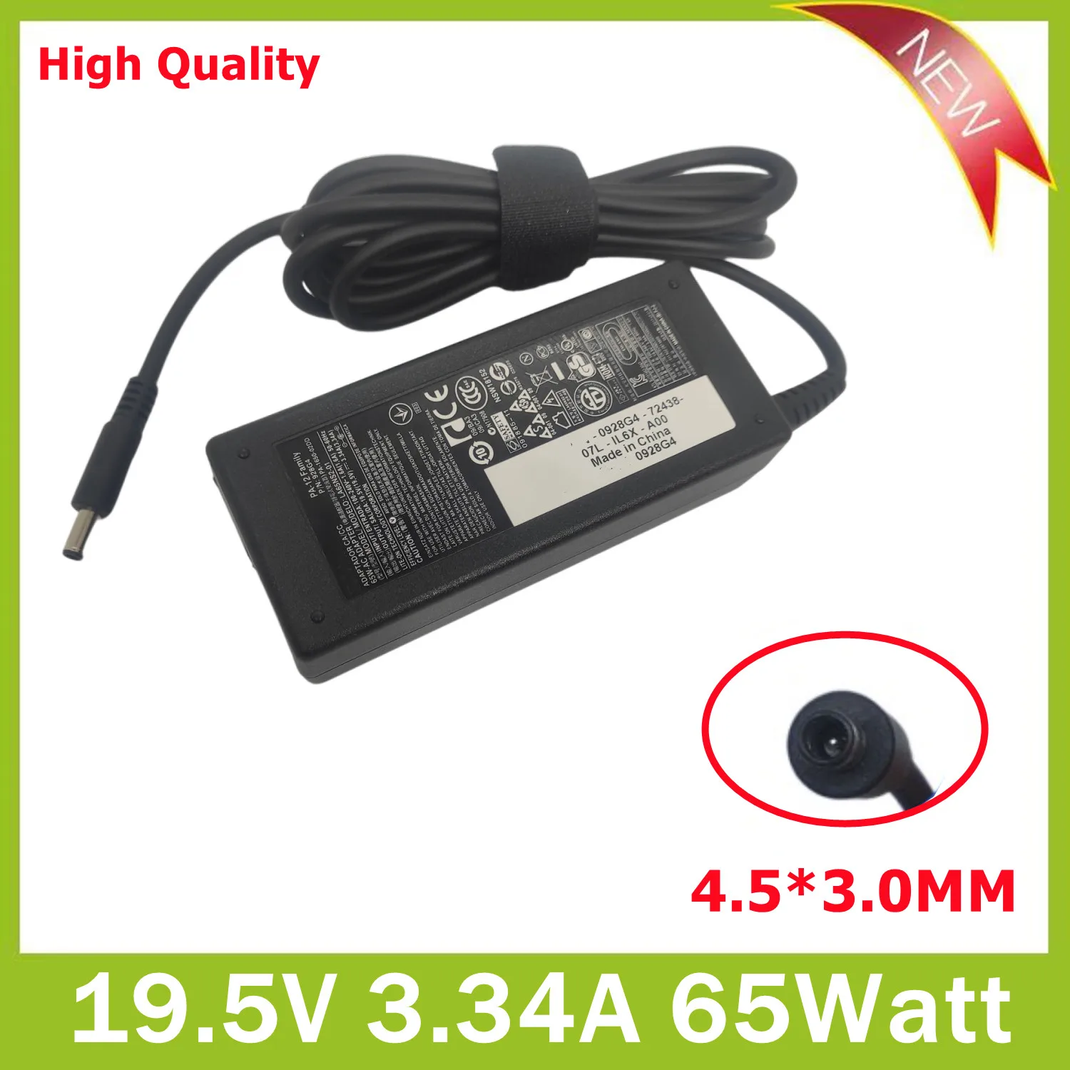 

Original 19.5V 3.34A 65W Laptop Charger AC Adapter for Dell Vostro 15 3561 3562 3565 3568 3572 3578 5568 5370 XPS 13 9333 9344