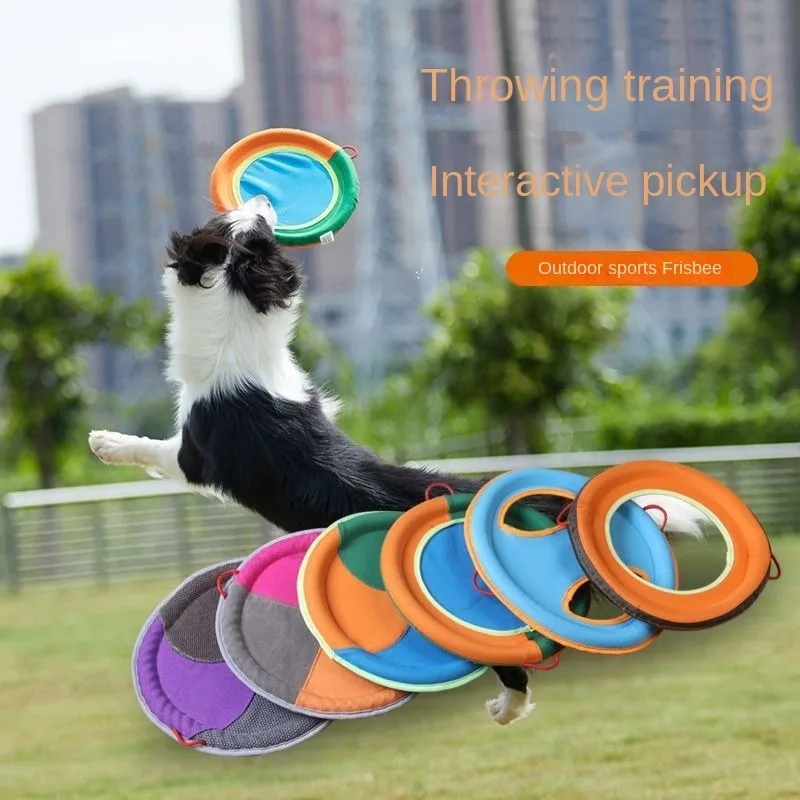 

Pet Flying Discs Toys Linen Small Medium Large Dog Darts Tug training interactive bite resistant trays Pet toy dog accessories