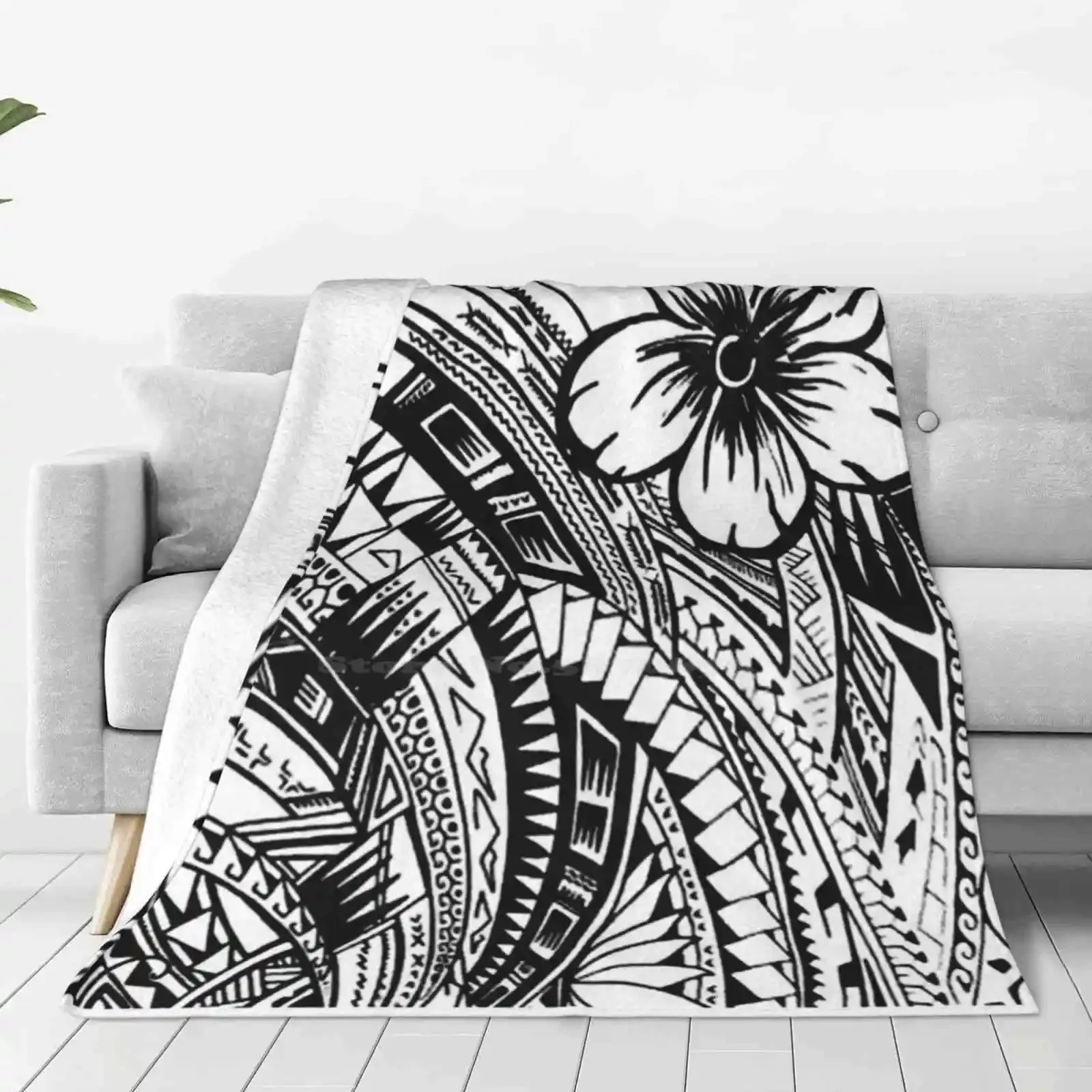 Полинезийское цветочное модное мягкое теплое одеяло полиарт Полинезия Proudpoly