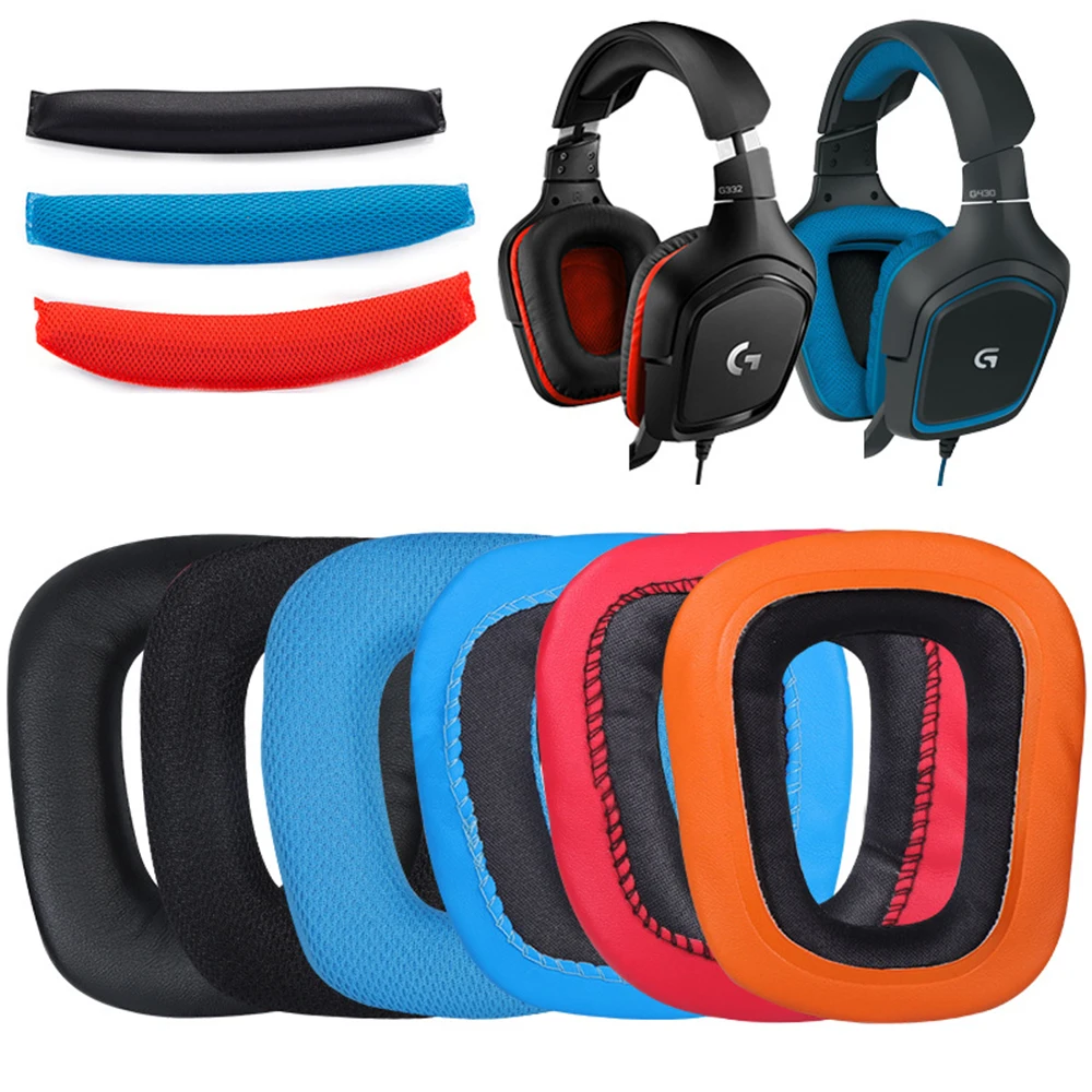 Фото Сменные амбушюры для наушников Logitech G331, G430, G432, G332, G930, G431, амбушюры для гарнитуры, подушечки на голову №1