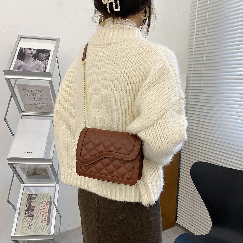 

Simply Crossbody Bags PU Leather Solid Color Simple Messenger Bag Lady Chain Travel Small Handbags for Women 2020