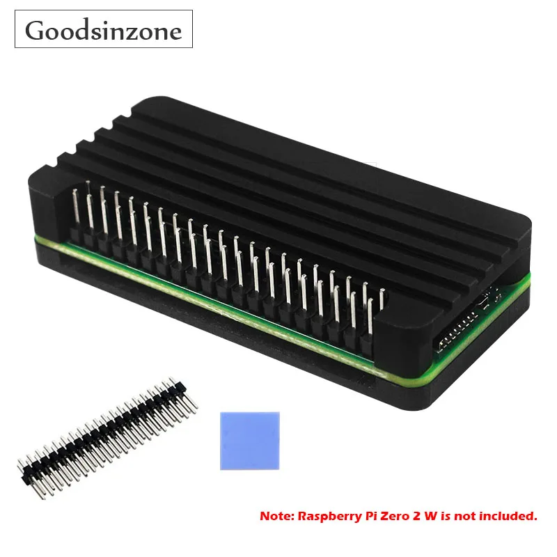 

Raspberry Pi Zero 2 W Case Kit, Passive Cooling Heatsink Case Shell Box with 20pin GPIO Header for Raspberry Pi Zero W 2 Pi0 2W