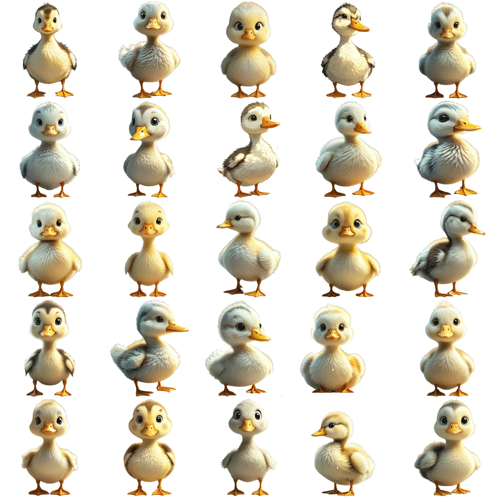 Очаровательные 50 шт. иллюстраций Маленькая утка для скрапбукинга и поделок.