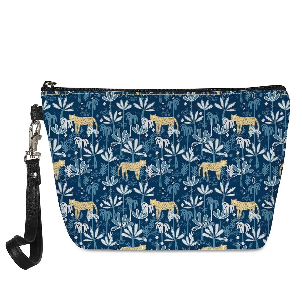 Jungle Animals Pattern High Quality Cosmetic Bag Bathroom Travel Zipper Washing Bag Lightweight Women Reusable Neceser