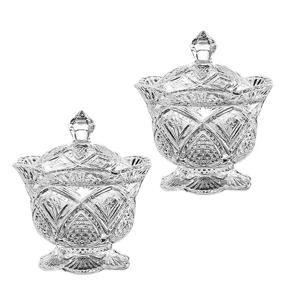 

2 Sets Candy Jars Delicate Elegant Transparent Dries Fruit Can Candy Jar with Lids