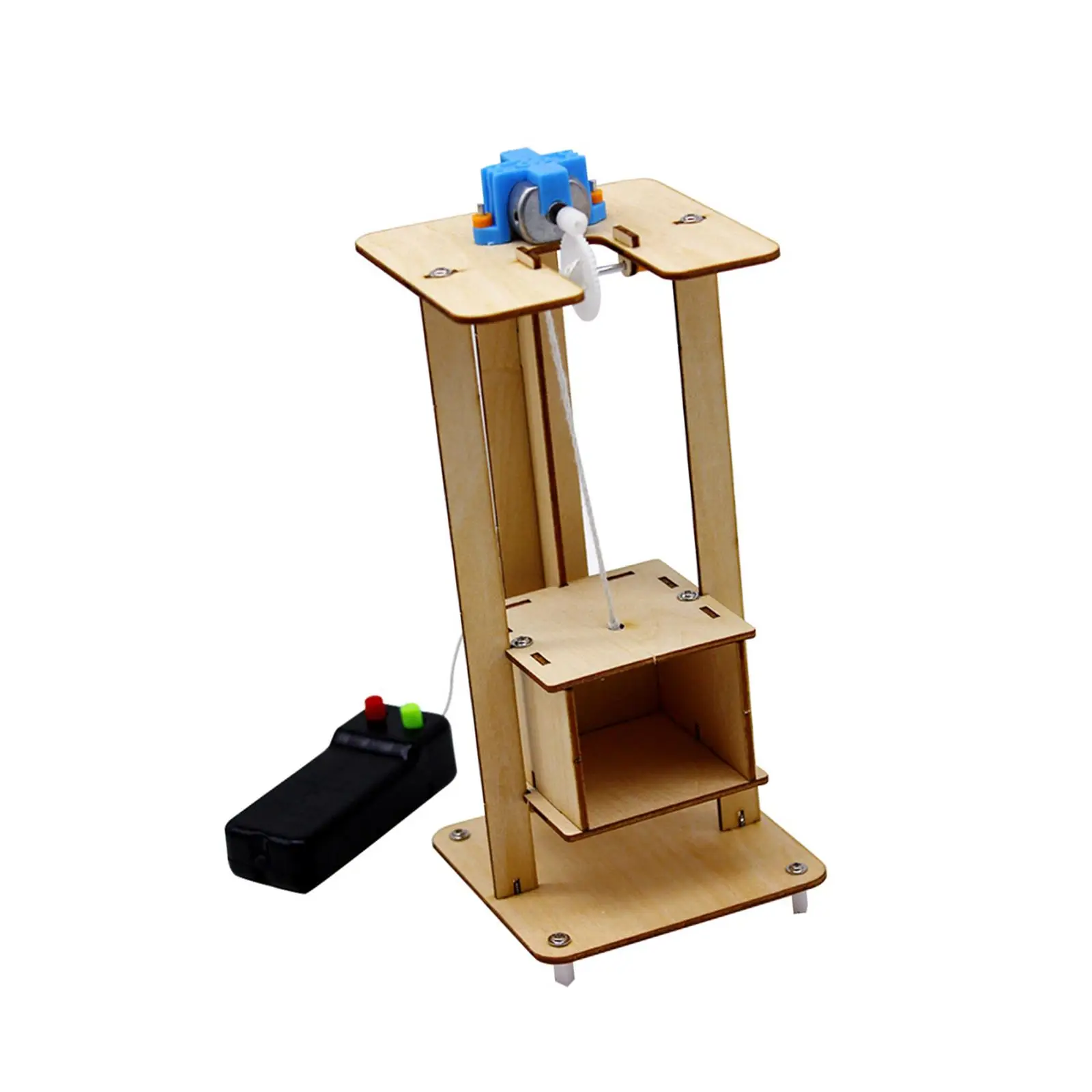 

Wooden Elevator Toy Assembling Science Teaching Remote Control Elevator Toy