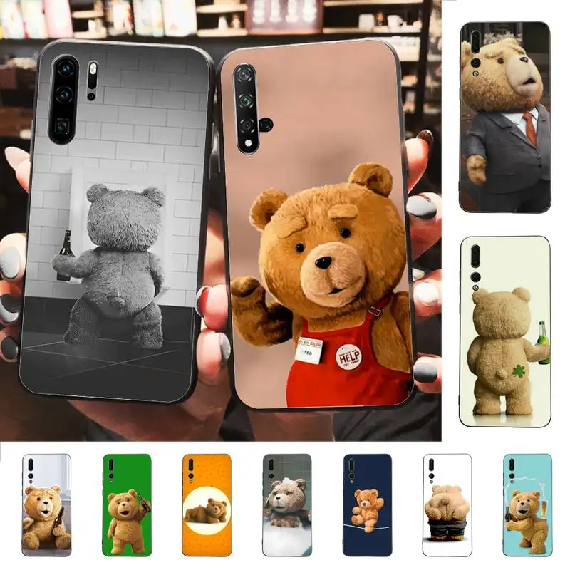 

Cartoon Teddy Bear Phone Case for Huawei P30 40 20 10 8 9 lite pro plus Psmart2019