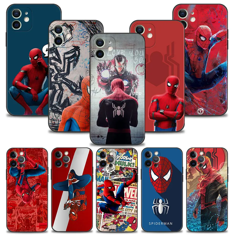 

Marvel Spider-Man Tom Holland Case For Apple iPhone 11 12 13 14 Pro Mini X XR XS Max 6 6S 7 8 Plus 5 5S SE Cover Funda Coque