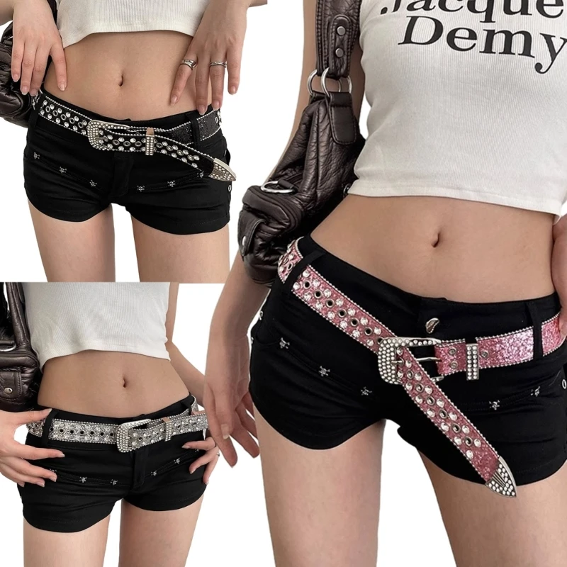 

L93F Glinting Waist Belt Punk Belly Chain Belt for Women Prom Banquet Club Party