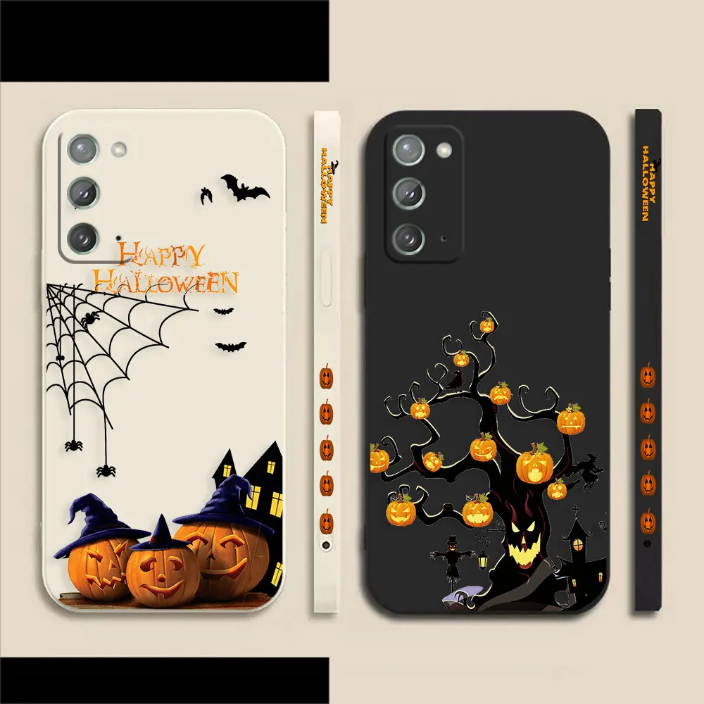 

Happy Halloween Bat Pumpkin Case For Samsung A80 A70 A60 A50 A40 A20S A10S Note 20 10 M33 M32 M30 Pro Plus Lite Ultra 4G 5G Case