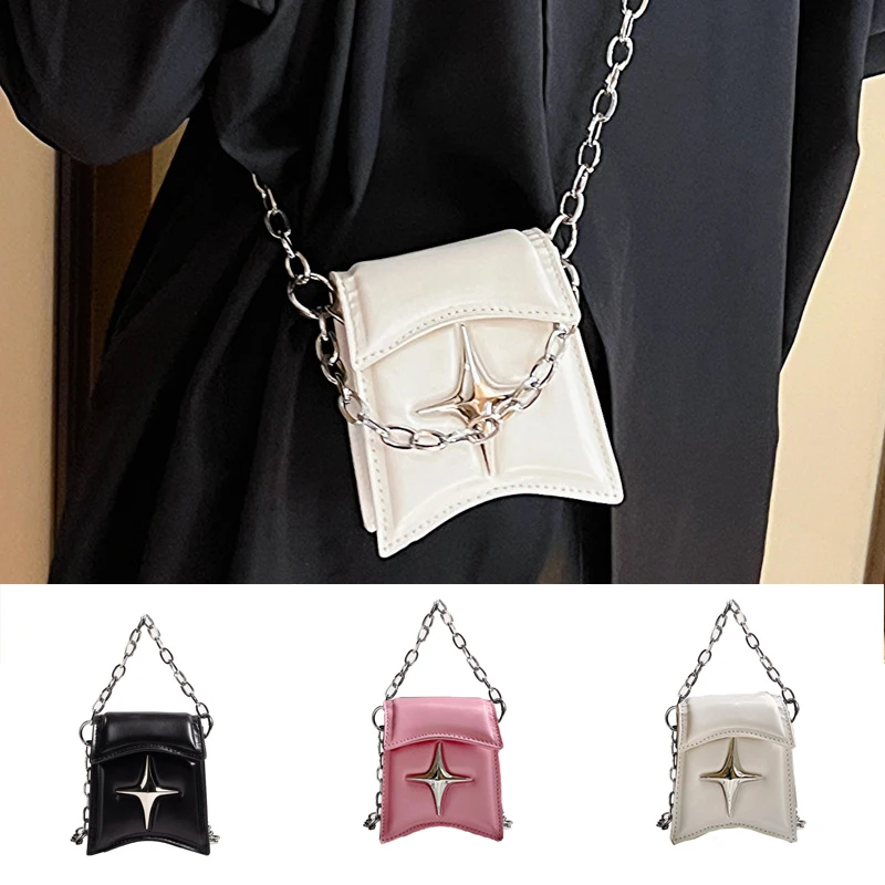 Casual Cellphone Crossbody Bag For Women Mini PU Leather Star Shoulder Bag Multifuncion Messenger Handbag Hasp Lady Pouch Bags