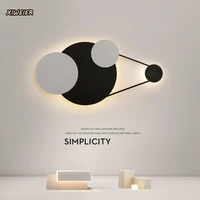 minimalist nordic creative living room background wall hanging lamp led bedside decoration black and white 19w wall lamp