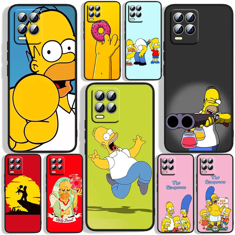 

The Simpsons Phone Case For OPPO Realme 5 6i 6s 7 7i(Global) 8 8i Pro 5G Realme Narzo 50A Narzo 50i Black Soft Capa Funda Cover