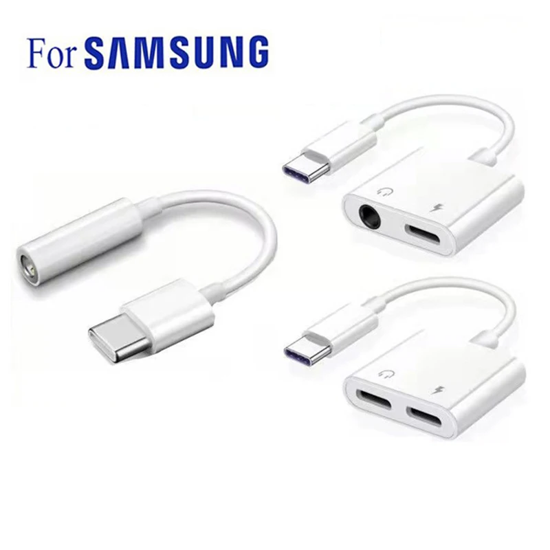 

For Samsung Galaxy S22 S21 FE Note 20 Ultra Note10 Plus Adapter USB C to 3 5 mm Jack Audio Charger Splitter DAC Type C Converter