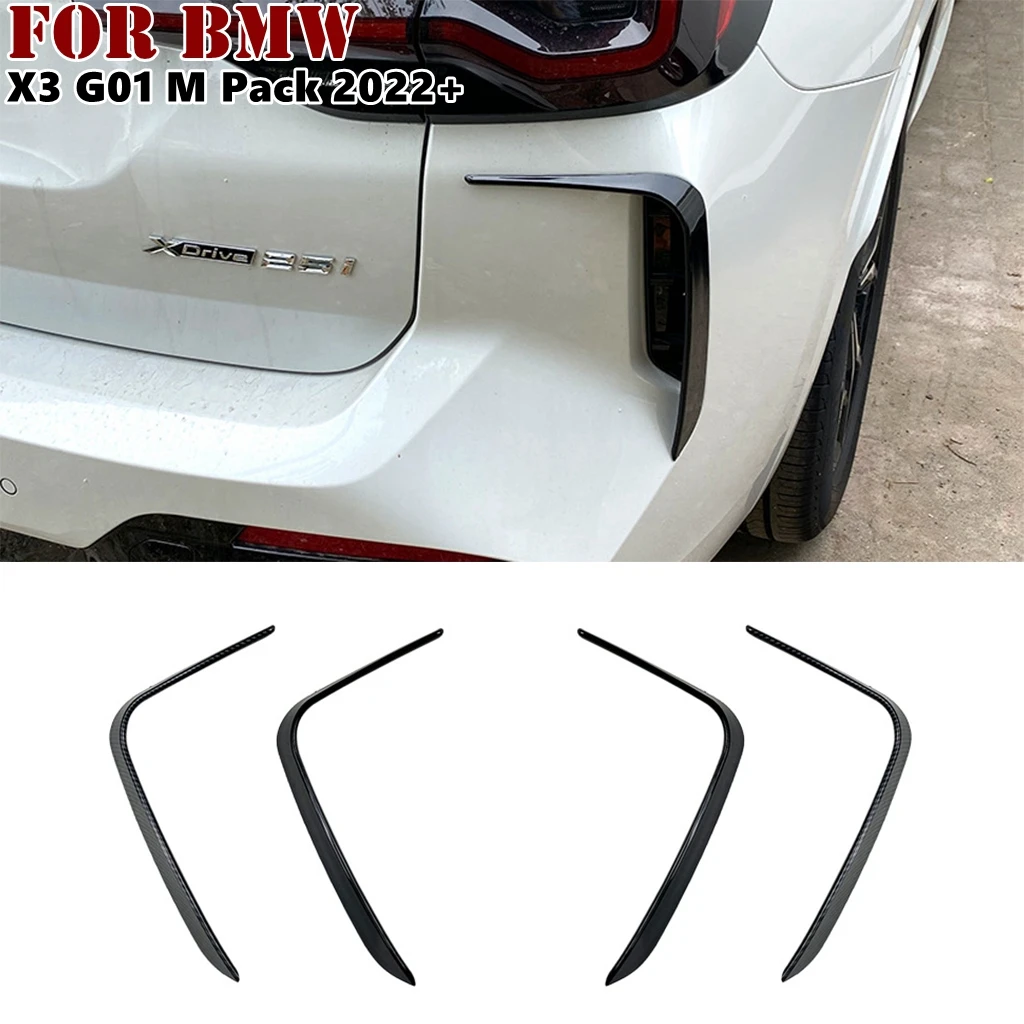 

Carbon Fiber Look Car Rear Bumper Splitter Spoilers Canard Vents Fender For BMW X3 G01 M Pack 2022+ Car Styling Car Accessories