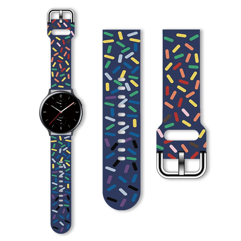

Ремешок сменный для наручных часов, браслет с радужным принтом для Samsung Galaxy Watch 4 40 мм 44 мм 4Classic 42 мм 46 мм, 5Pro 45 мм