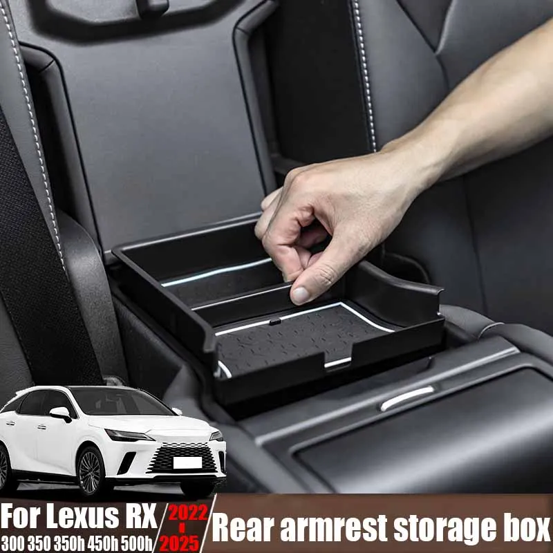Фото Для Lexus RX 300 350 350h 450h 500h 2022-2025 задний подлокотник ящик для хранения модифицированный салон автомобиля принадлежности для хранения материал ABS №1