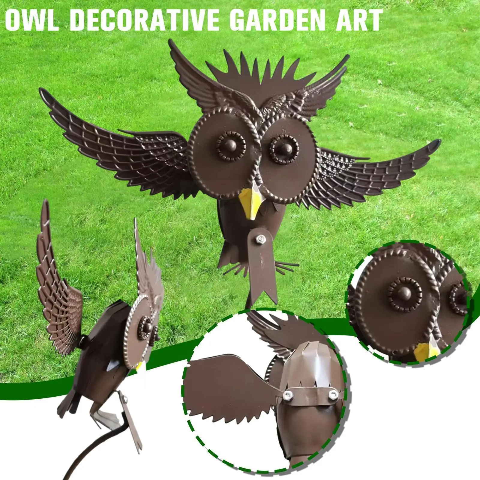 

Owl Outdoor Decorative Garden Art Outdoor Garden Pole Ornament L8D4