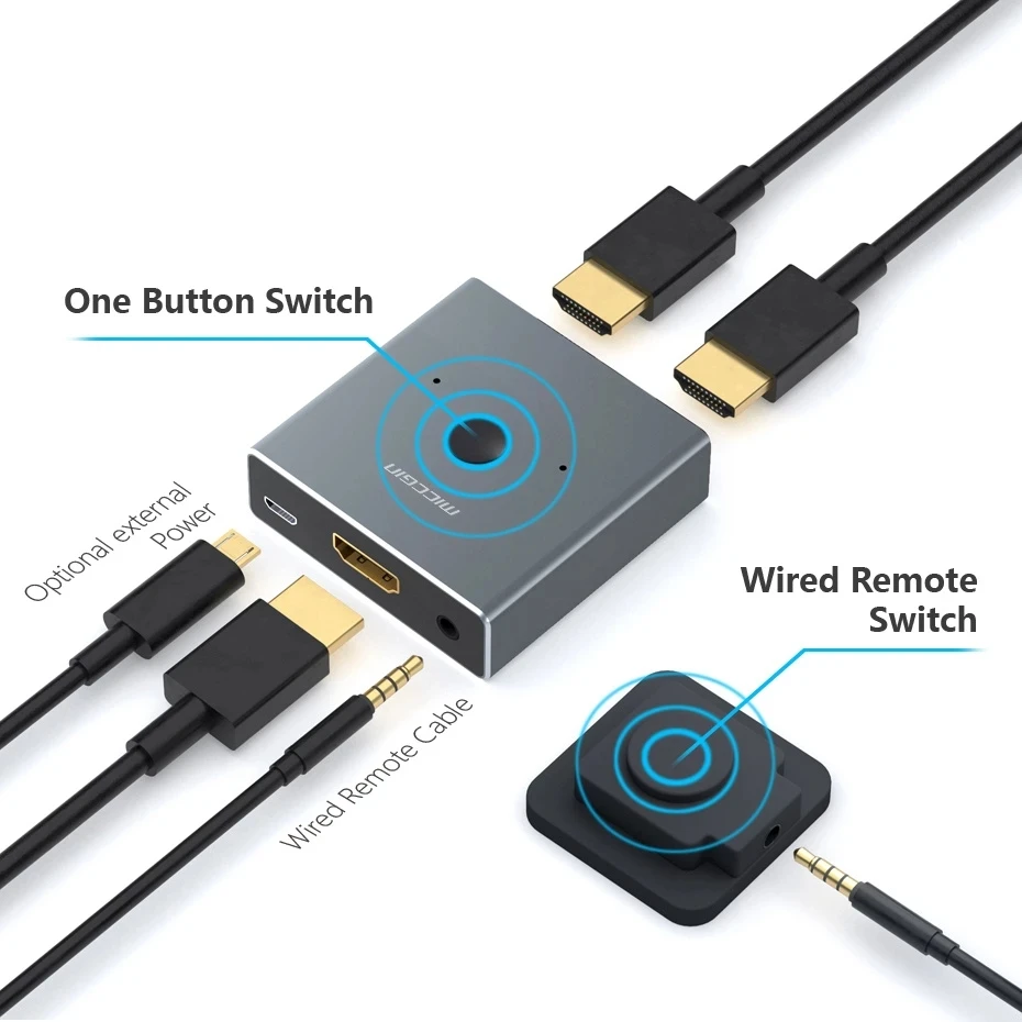 Пульт дистанционного управления для коммутатора MICCGIN HDMI 1x2 Mini 1 в 2 Выход проводное