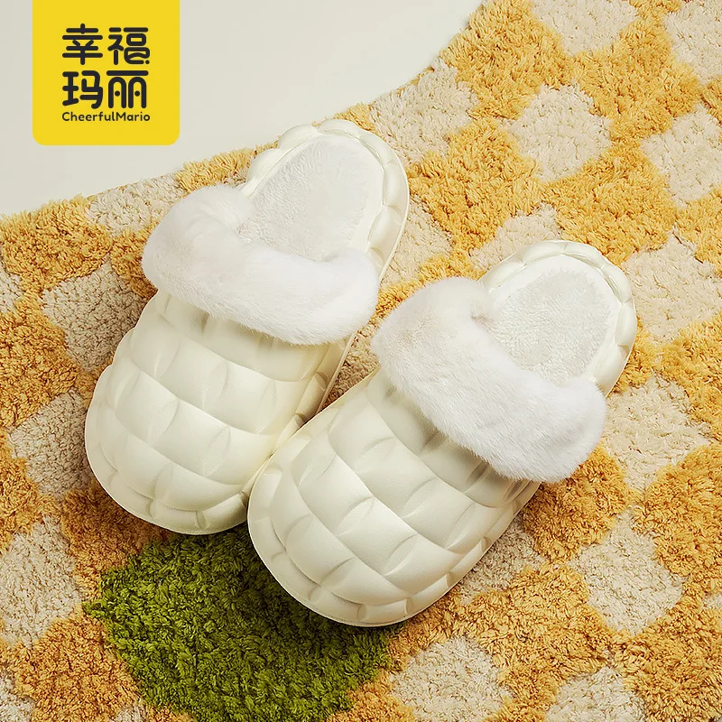 

2022 зимние женские теплые милые водонепроницаемые тапочки на заказ, нескользящая обувь, женские шлепанцы