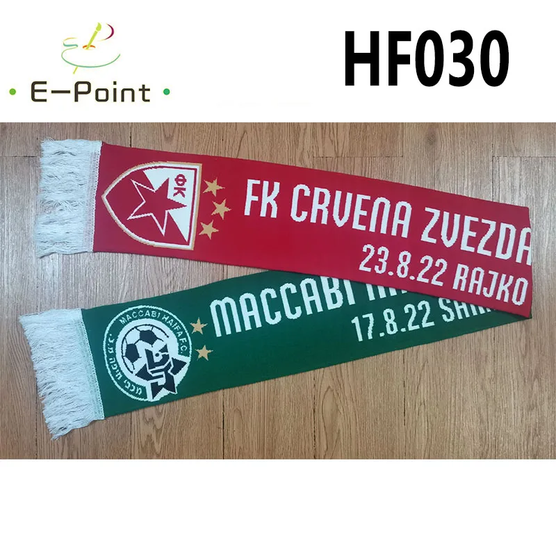 

145*18 см Размер половина Maccabi HAIFA половина красных звезд шарф для фанатов двусторонний вязаный