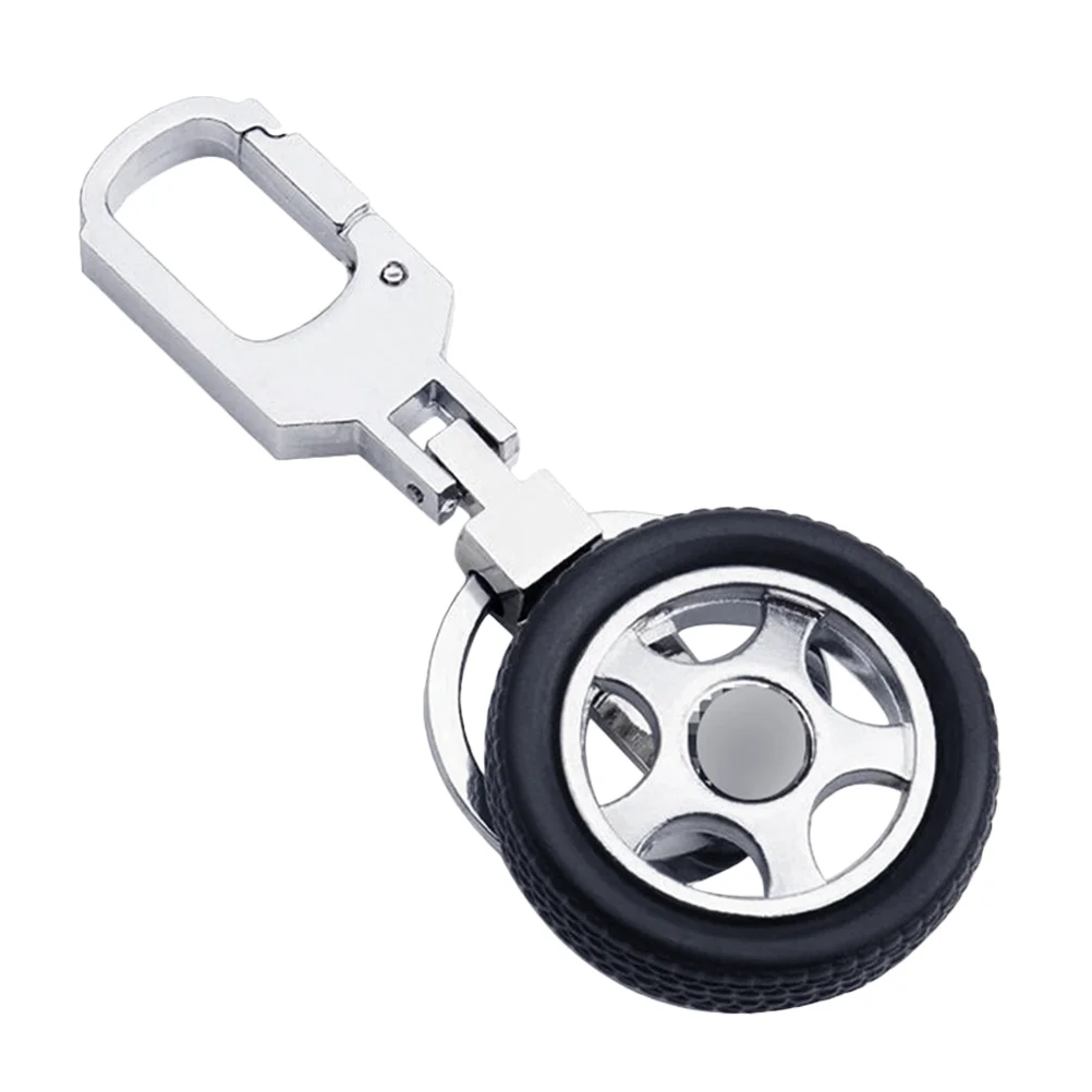 

1pc Tire Designed Keychain Rotatable Tire Key Rings Unique Gift Pendant