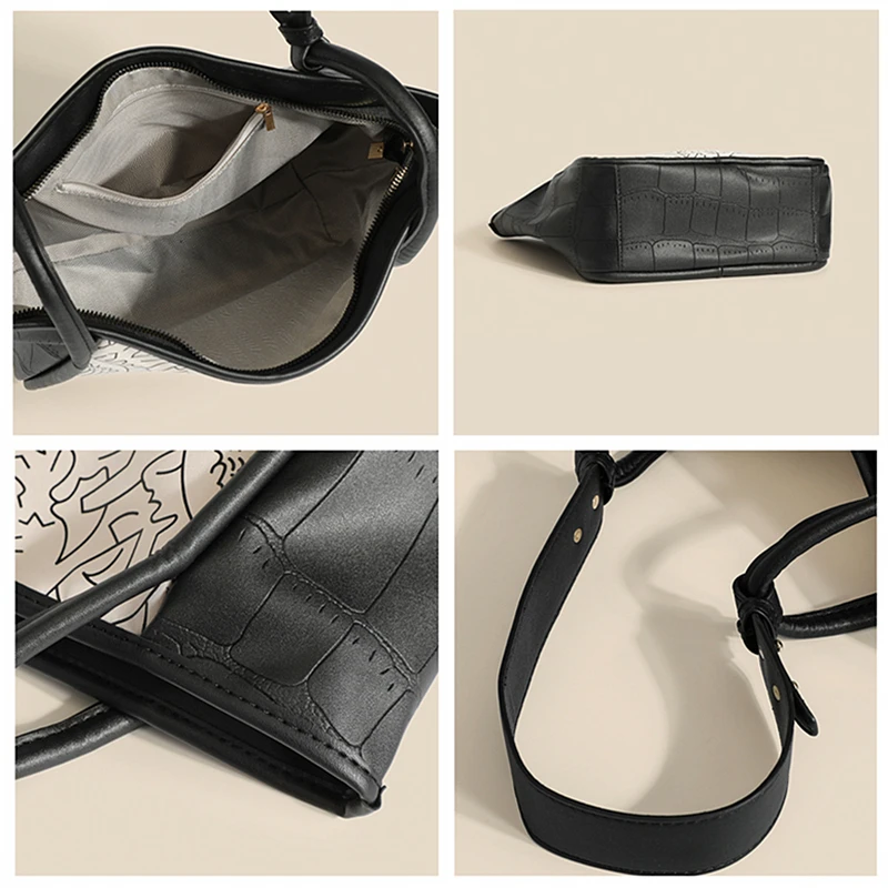 Crocodile Pattern Bag Women's Bag 2021 New Fashion Korean Version Women's Bag Bucket Bag Autumn Winter Simple Large-capacity Bag