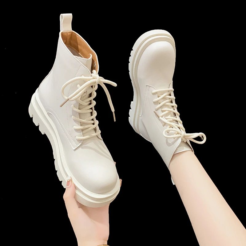 

Женские ботильоны из натуральной кожи, на платформе, теплые короткие зимние ботинки, обувь на каблуке, 2022