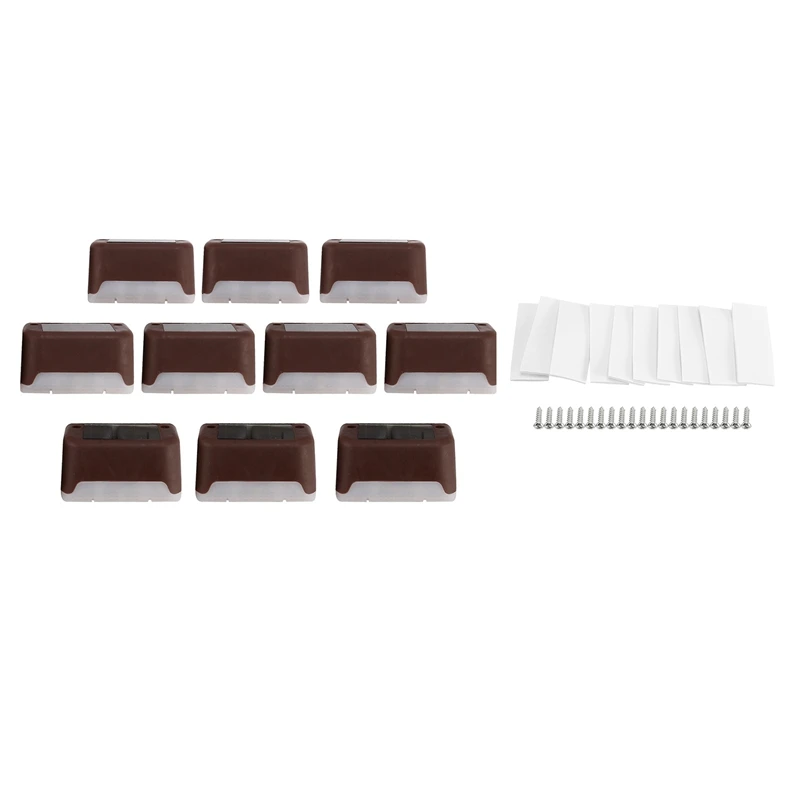 

10 шт., внешние солнечные панели, фотообои с питанием от солнечной энергии, фотообои с теплым белым светом для перил, двора, ступеней, огражден...