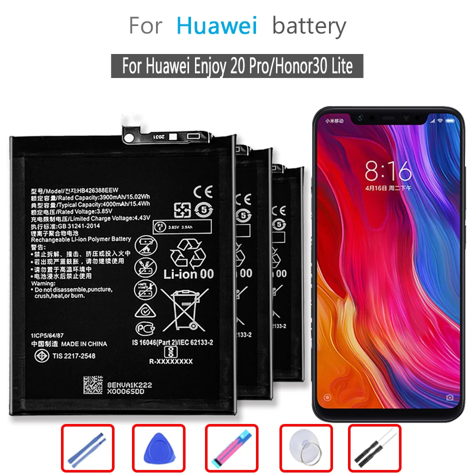 

HB426388EEW 4000 мАч аккумулятор для Huawei Enjoy Z Enjoy 20 Pro 20Pro для Honor 30 Lite 30Lite мобильный телефон