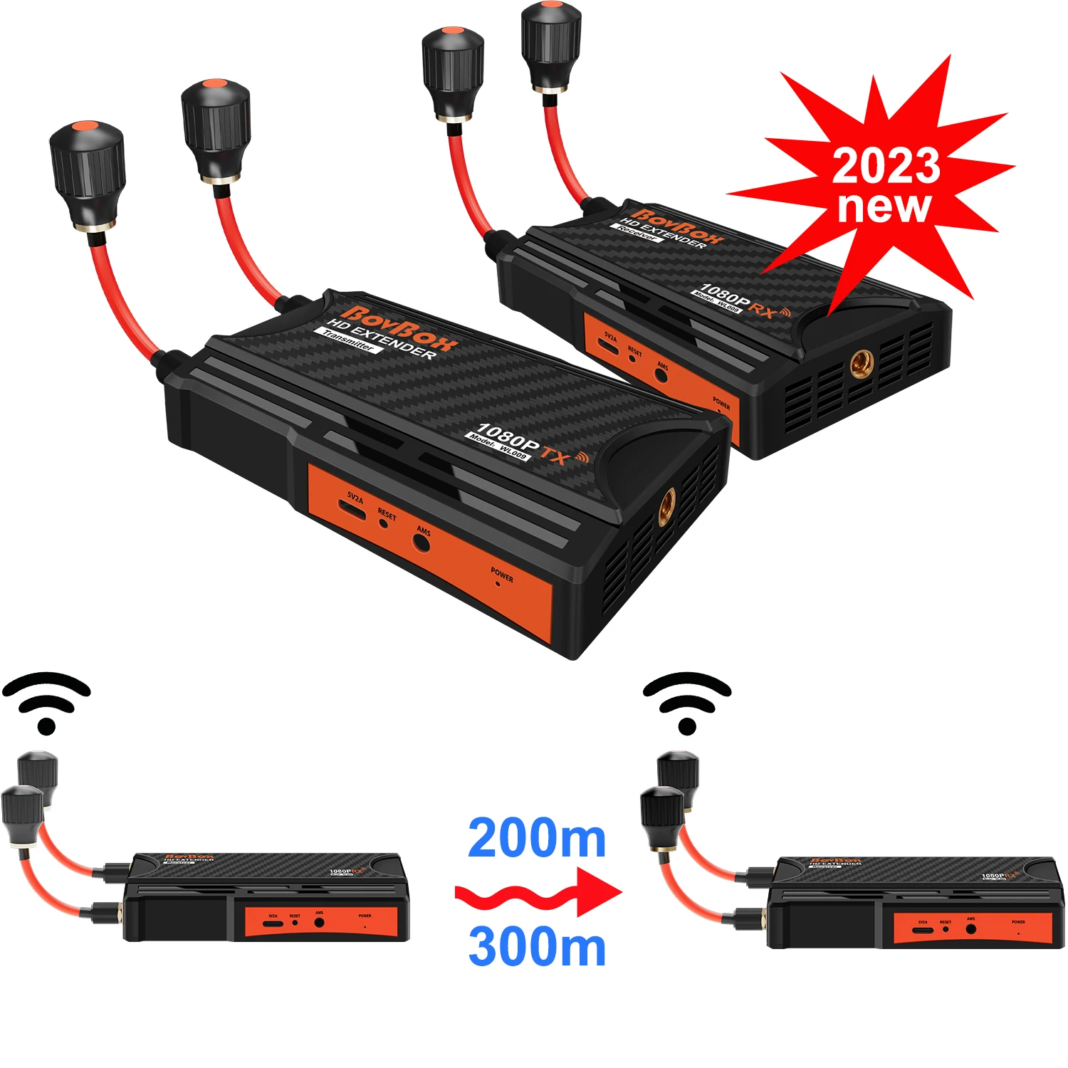 

Беспроводной трансмиттер, приемник, аудио-и видеотрансмиттер для потоковой трансляции, адаптер с дисплеем большого радиуса действия, удлин...