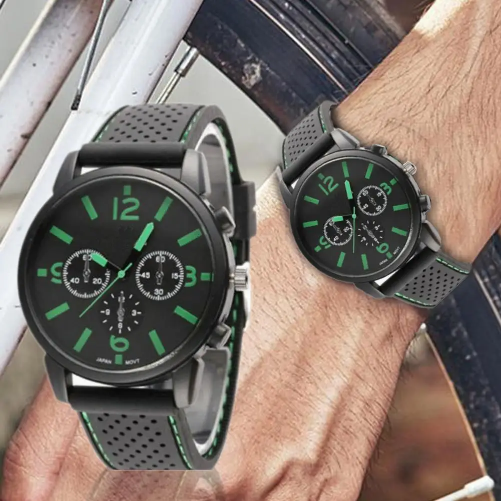 

Quartz Wristwatch Watch Portable Adjustable Male Breathable Hollow Holes Sports Watch for Outdoor