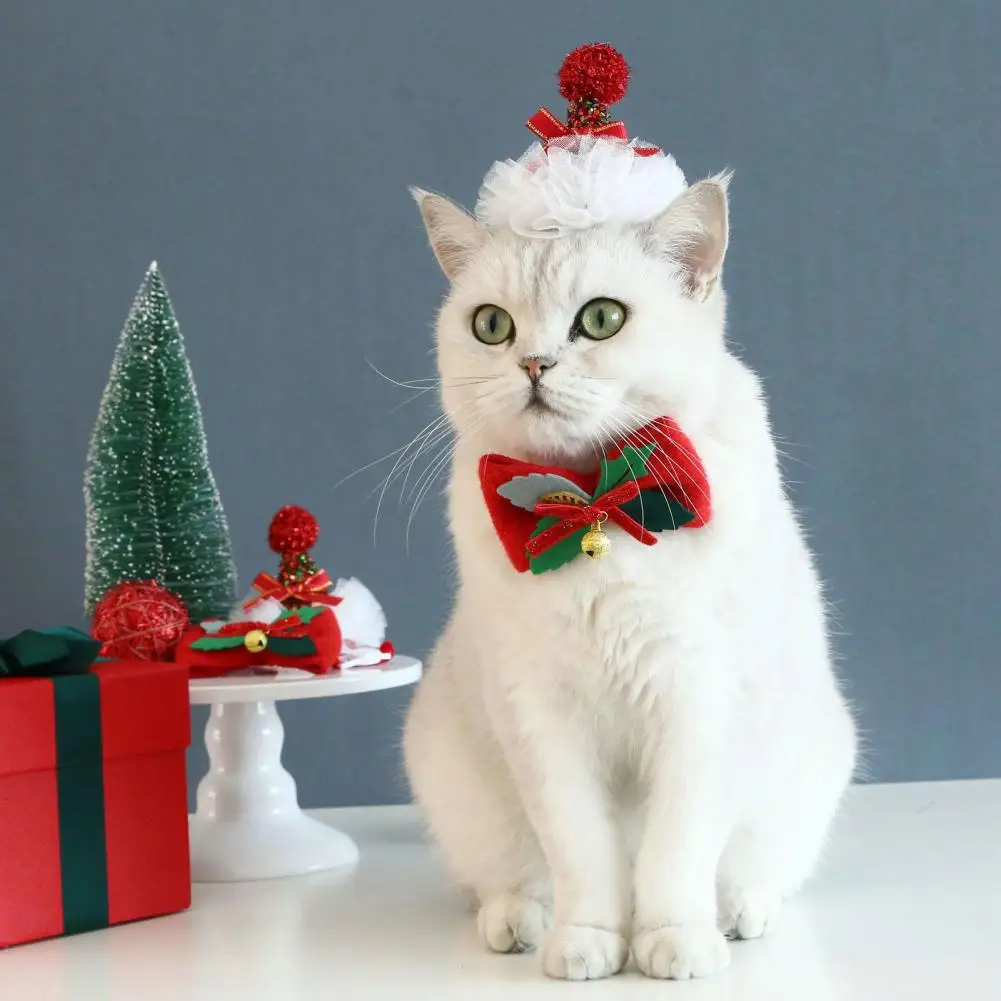 

3Pcs/Set Fashion Wear Resistant Exquisite Workmanship Christmas Elements Pet Collar Kit for Kitty Cat Collar Pet Collar