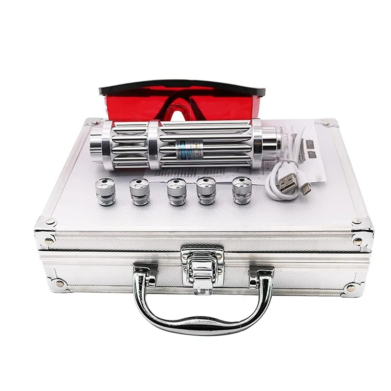 

HOT-New Hand-Holding Flashlight, 1-Button Switch, Blue, Portable USB Charging