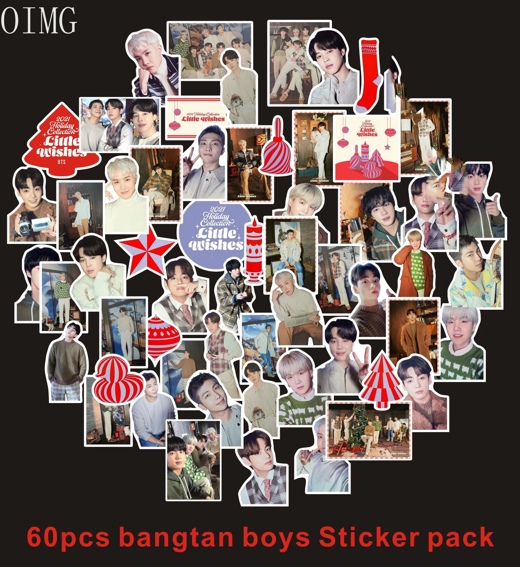 

60 шт. стикеры Bangtan Boys Kpop s Pack, маленькие пожелания, праздничный альбом масла, корейские милые фотографии для мальчиков, канцелярские принадле...