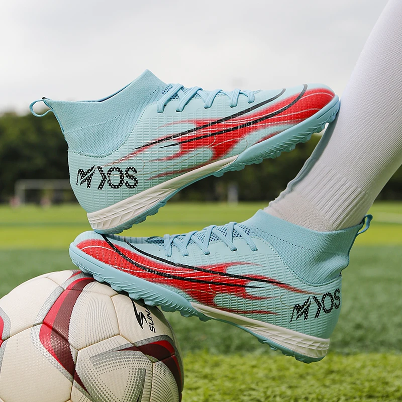 Men Soccer Shoes Society TF/FG High Nudity Athletic Cleats Football Boots Genuine Training Grass Kids Football Sneakers EUR35-46