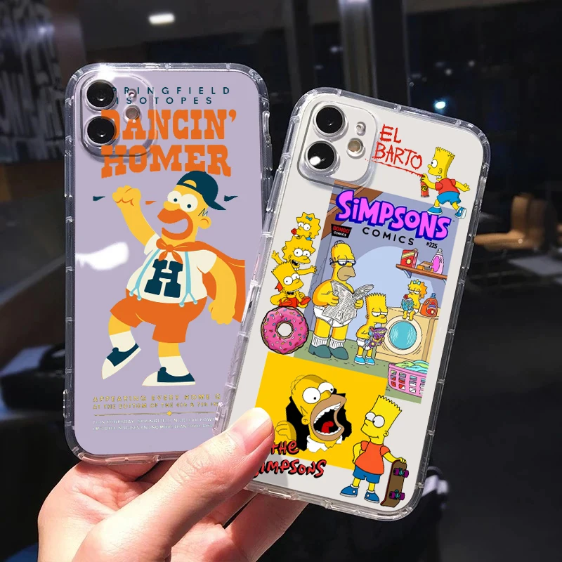 

The Simpsons Homer Disney Phone Case For Apple iPhone 14 13 12 11 Mini XS XR X Pro MAX 8 7 6 Plus SE 2020 Transparent Cover