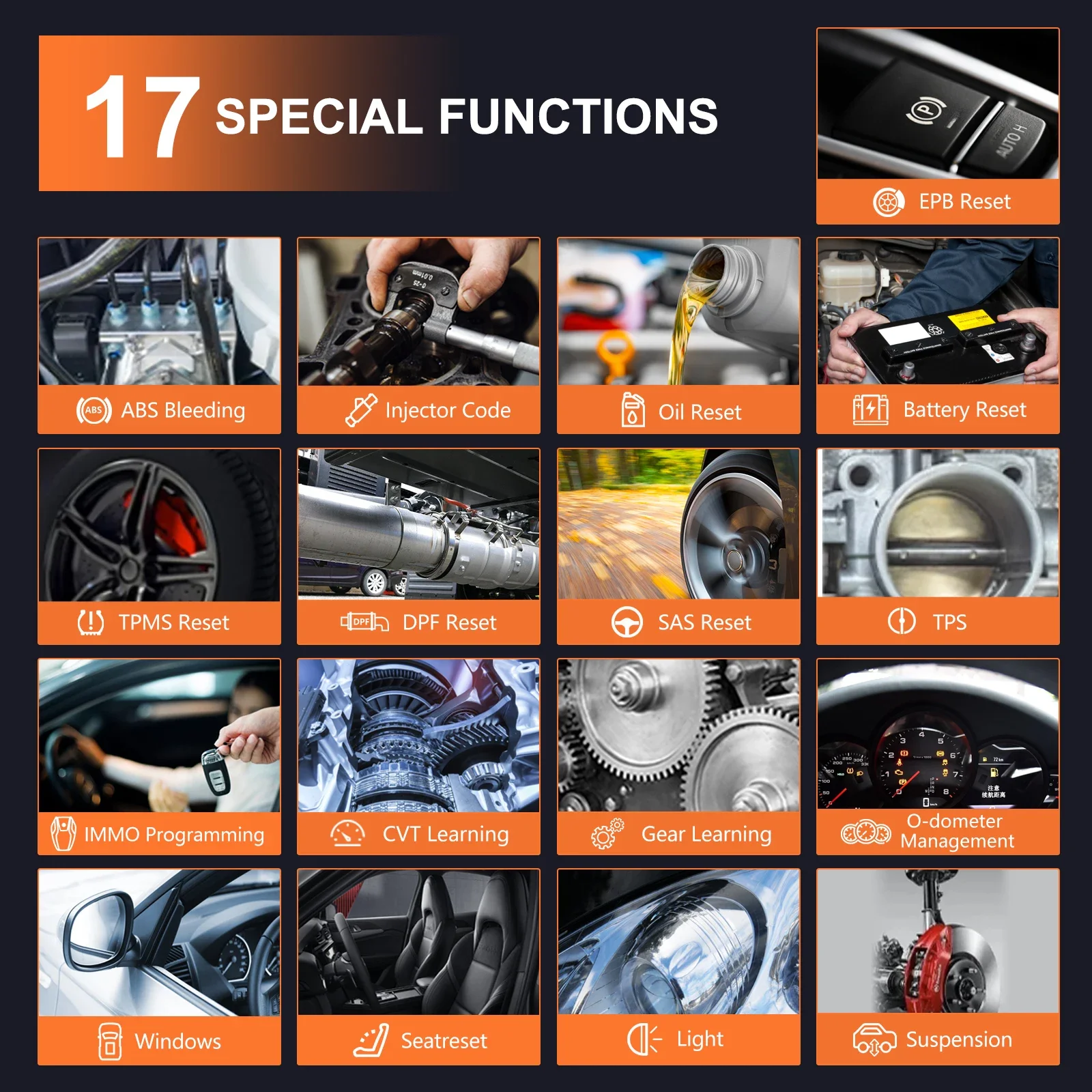 Полная система OBD2 сканер 17 услуги сброса программатор ключа ECU Автомобильные