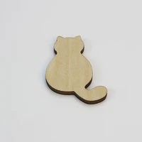lucky cat shape mascot laser cut christmas decorations silhouette blank unpainted 25 pieces wooden shape 03931