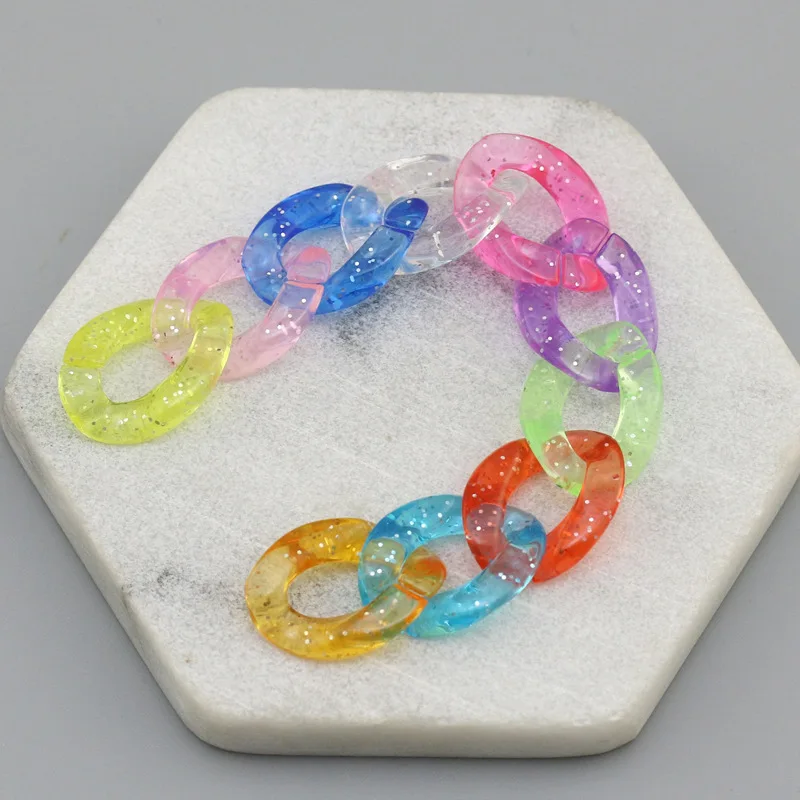 Акриловые Красочные звенья цепи пластиковое уплотнительное кольцо бисер декор