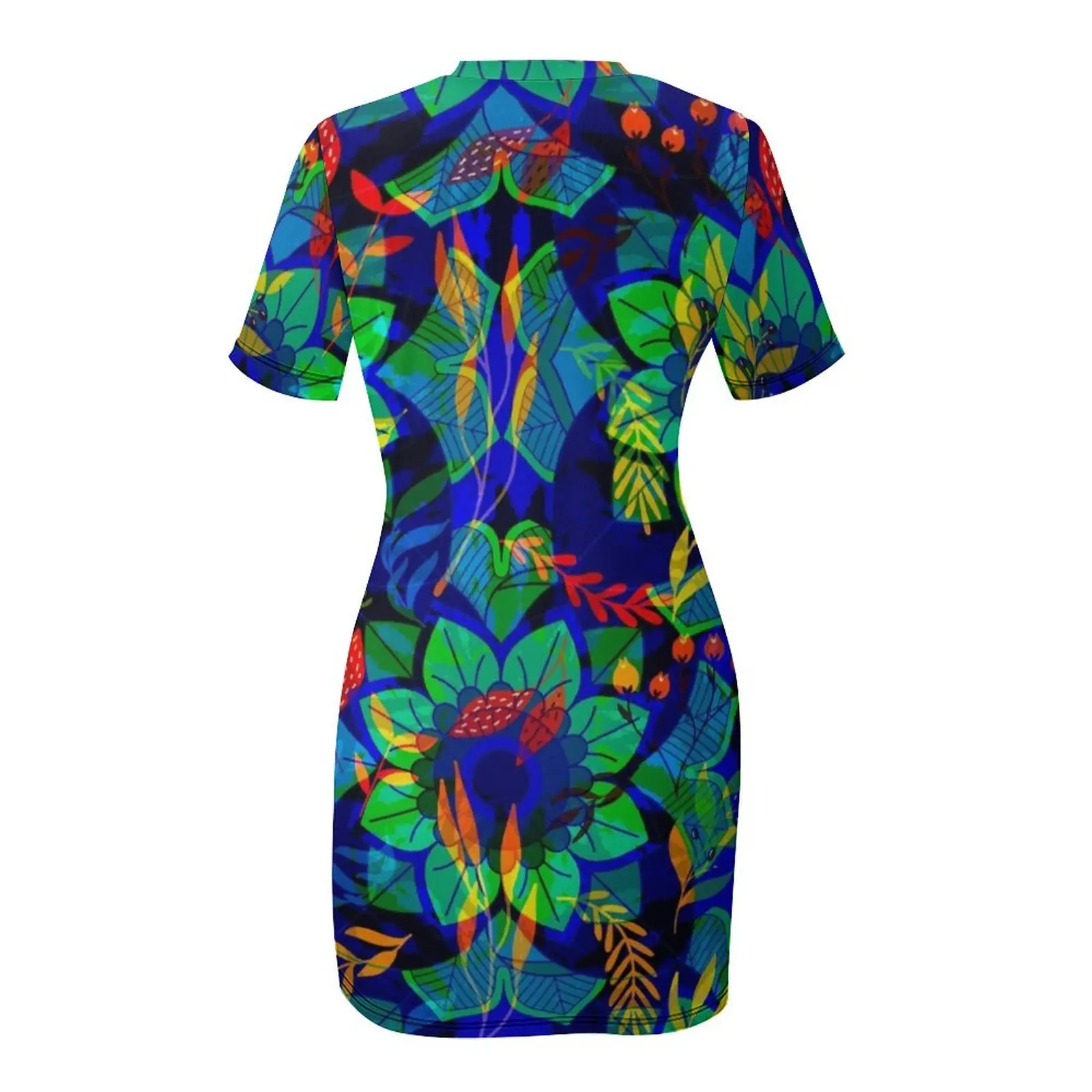 Балийское тропическое абстрактное платье с короткими рукавами женские платья